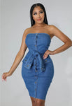 The “Snatched” Denim Tube Dress