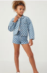 The “Checkmate” Denim Short Set