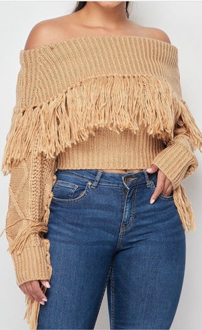 The “Farrah” Fringe Sweater